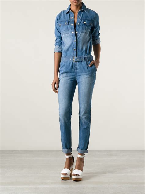 michael kors pants jumpsuit|Michael Kors denim jumpsuit.